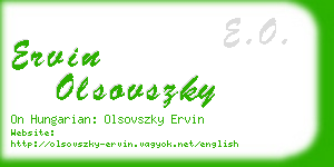ervin olsovszky business card